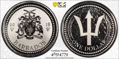 2018 $1 Trident MS69