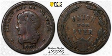 1863 CWT F-36/271a Liberty and No Slavery N1BN