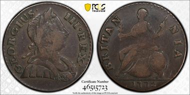 ''1776'' 1/2P Machin's, Vlack 6-76A VF30BN