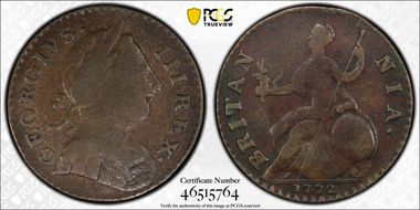 '1772' 1/2P Machin's, Vlack 5-72A VF30BN