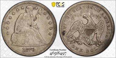 1870 $1 F15