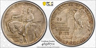 1925 50C Stone Mtn. - MISS AU55