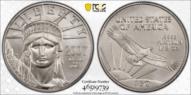2007 $50 Statue of Liberty MS70