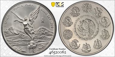2000-Mo Onza Libertad Ag MS69