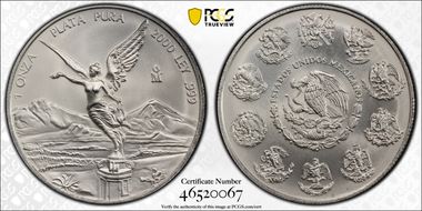 2000-Mo Onza Libertad Ag MS69