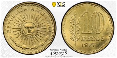1977 10 Peso MS67