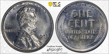 1943-S 1C MS66