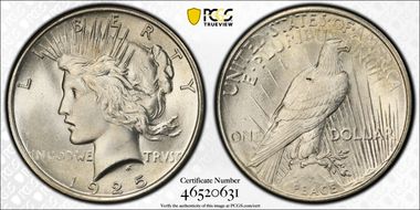 1925 $1 VAM 3 Doubled Shoulder MS65