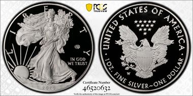 2020-W  $1 Silver Eagle - v75 Privy PR70DCAM