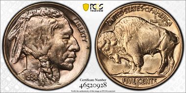 1938-D 5C Buffalo MS65