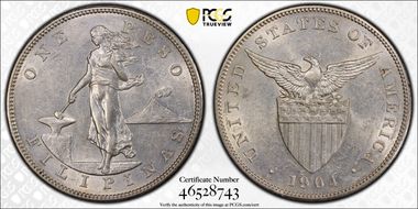 1904-S Peso AU58