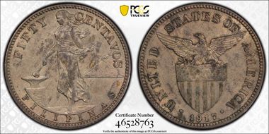 1917-S 50C AU55