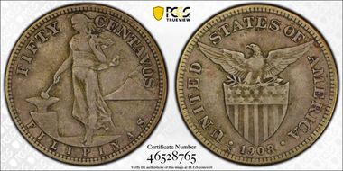 1908-S 50C VF35