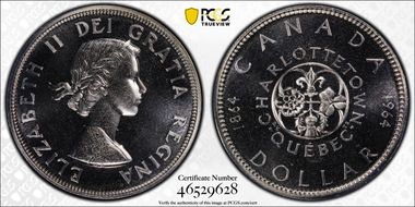 1964 S$1 Confederation No Dot Ag PL66