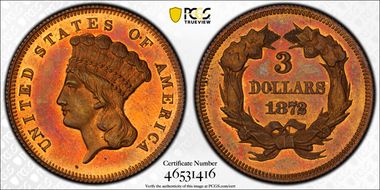 1872 $3 J-1238 PR64RB