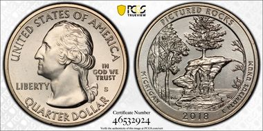 2018-S 25C Pictured Rocks NP MS66