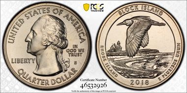 2018-S 25C Block Island NP MS65