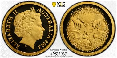 2012 5C Echidna 0.5g Gold PR70DCAM