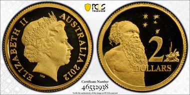 2012 $2 Aboriginal 0.5g Gold PR70DCAM