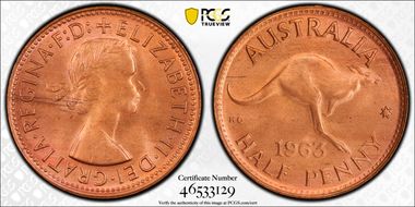 1963 Y. (p) 1/2D MS65RD