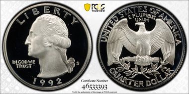 1992-S 25C Silver PR69DCAM