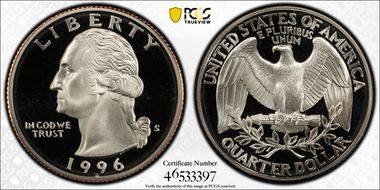 1996-S 25C PR69DCAM
