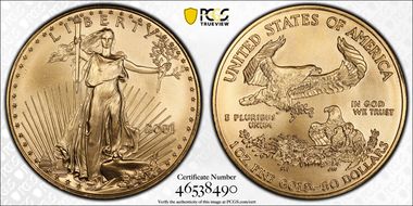2001 $50 Gold Eagle MS69