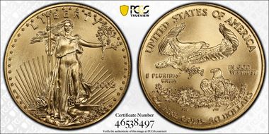 2008 $50 Gold Eagle MS69