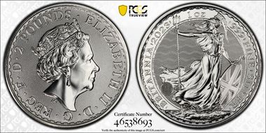 2023 £2 Britannia Elizabeth II Effigy MS68