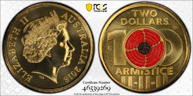 2018-C $2 Armistice Centenary Colorized MS69