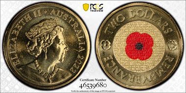 2022-C $2 Remembrance Day Colorized MS68