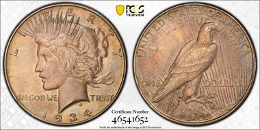 1934-D $1 VAM 3, DDO, Medium D AU58