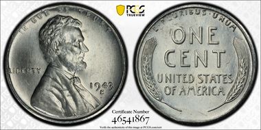 1943-S 1C MS65