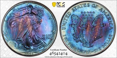 1993 $1 Silver Eagle MS67