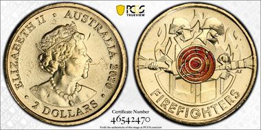 2020 $2 Firefighters Colorized MS64