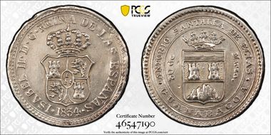 1834 Medal Herrera-41 Guanabacoa Proclamation N1