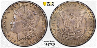 1884 $1 AU58