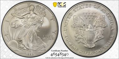1998 $1 Silver Eagle MS69