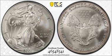 2000 $1 Silver Eagle MS68