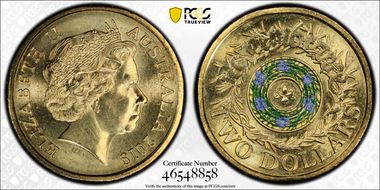 2018 $2 Remembrance Day Rosemary 30th Ann. $2 Coin Colorized MS67