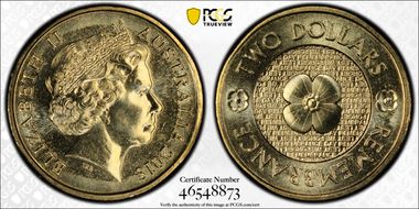 2018 $2 Remembrance Day Poppy 30th Ann. $2 Coin MS68