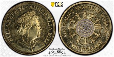 2022 $2 Frontline Workers Colorized MS65