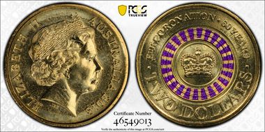 2018 $2 Queen's Coronation Colorized 30th Ann. $2 Coin MS66