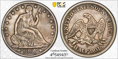 1855-O 50C Arrows VF30