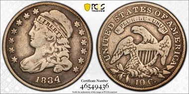 1834 10C Large 4 VF20