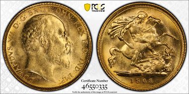 1903-S 1/2 Sov S-3977A MS62