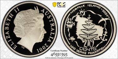 2001 20C Norfolk Island PR70DCAM