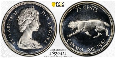 1967 25C 0.800 Ag PL67CAM