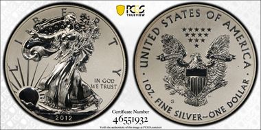 2012-S $1 Silver Eagle Rev PR  75th Anniversary SF Mint Set PR69