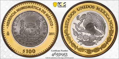 2011-Mo 100 P 1732 Pillar Dollar Numismatic Heritage PL69